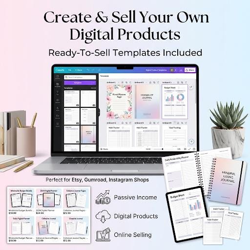 20,000+ Canva Templates Bundle with PLR MRR | Editable Social Media, Planners, Business & Branding Templates | Instant Download